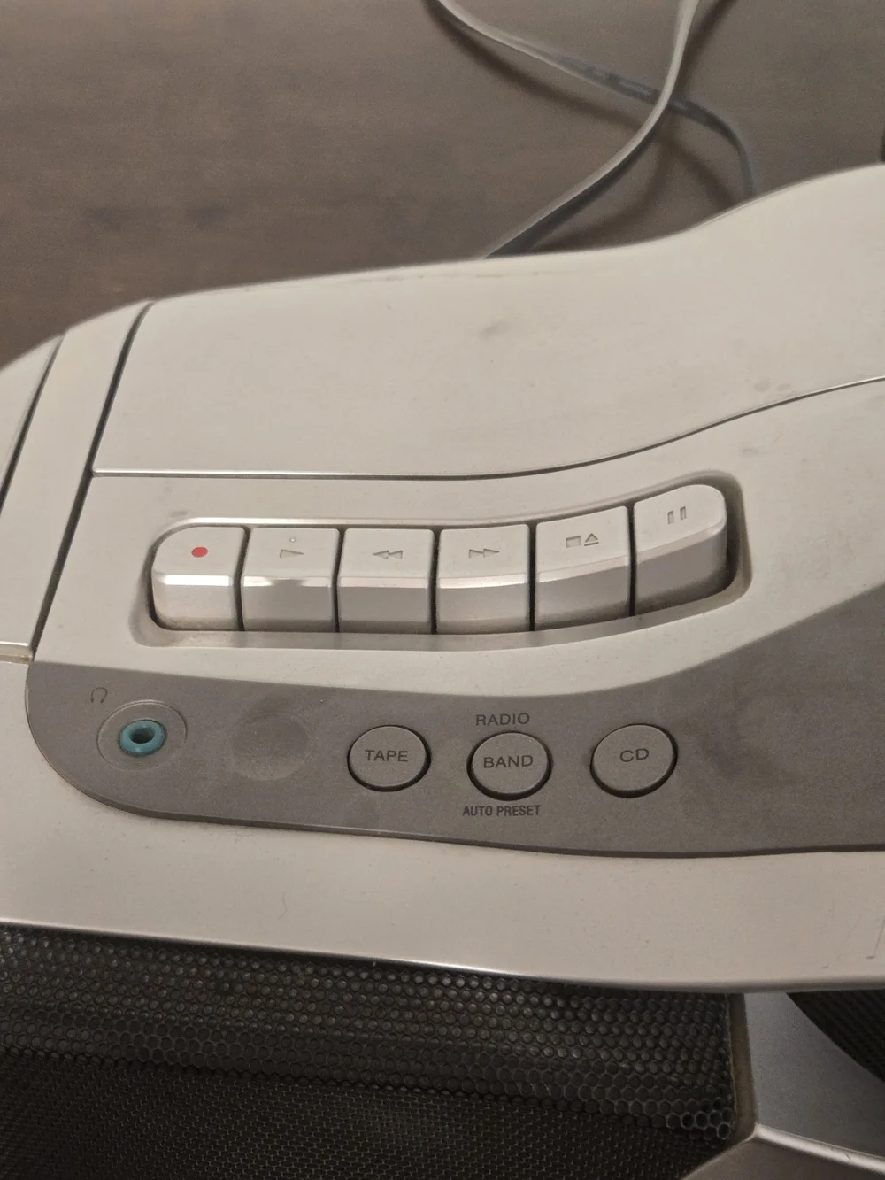 Sony Silver and Blue Portable Boombox CD Player Cassett AM/FM Radio